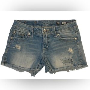 Miss Me signature Blue Distressed Jean Shorts